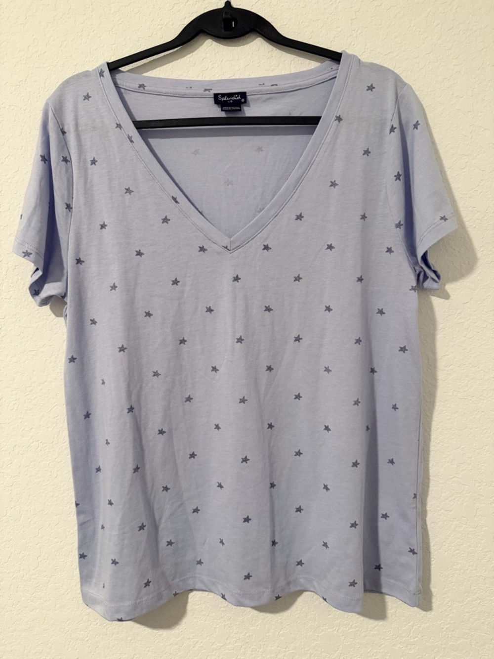 Splendid Lavender Star V-Neck Short Sleeve Tee